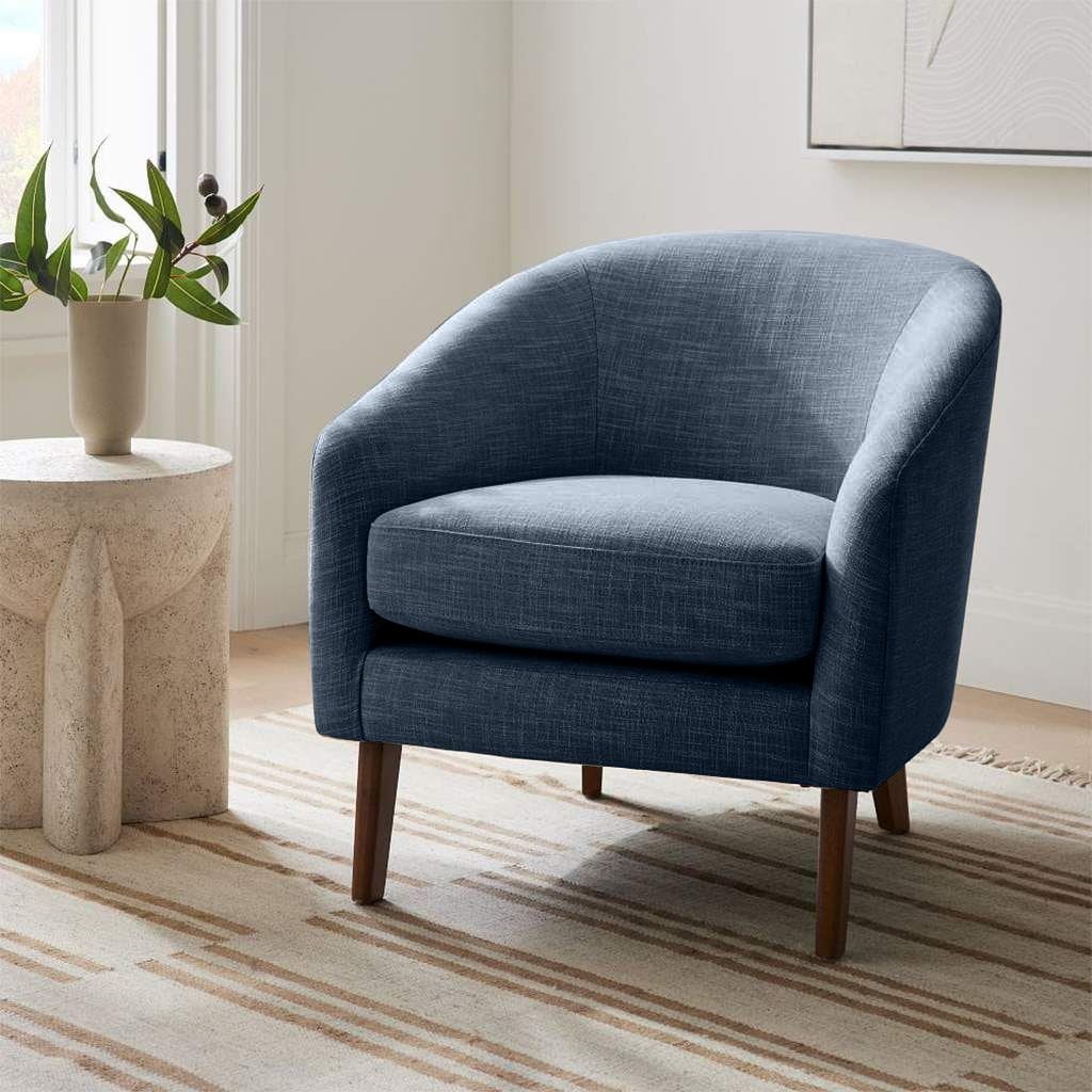 elostazle167 كرسي جانبي خشب زان وكتان - الصورة 1