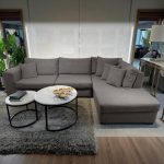 ⁦كنبة ركنة خشب طبيعي وقماش كتان⁩ - الصورة ⁦4⁩