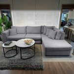 ⁦كنبة ركنة خشب طبيعي وقماش كتان⁩ - الصورة ⁦5⁩