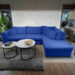 ⁦كنبة ركنة خشب طبيعي وقماش كتان⁩ - الصورة ⁦6⁩