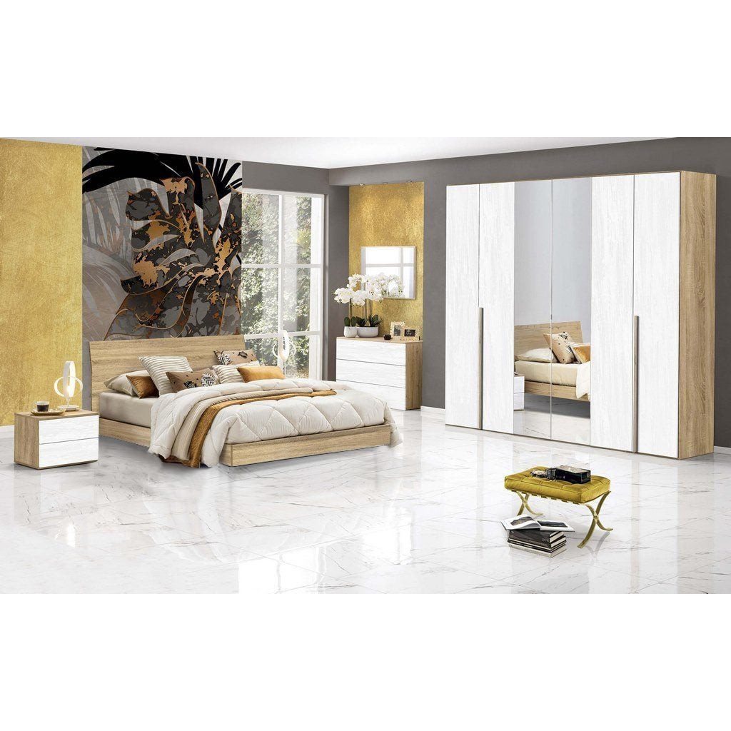 premier_wood_beigesa غرفة نوم ام دي اف 5 قطع - بيج و أبيض - الصورة 1