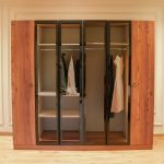 دولاب ام دي اف 4 ضلف بني - 240×220×50 سم