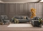 ⁦انتريه مودرن خشب زان أحمر و قطيفة 3 قطع⁩ - الصورة ⁦3⁩